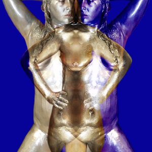 Angel Rose Naked Covered In Silver Body Paint 18