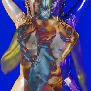 Angel Rose Naked Covered In Silver Body Paint 24