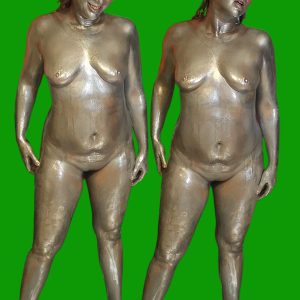 Angel Rose Naked Covered In Silver Body Paint 26