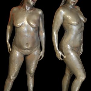 Angel Rose Naked Covered In Silver Body Paint 3