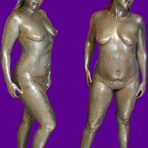 Angel Rose Naked Covered In Silver Body Paint 58