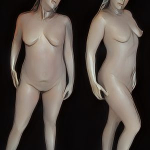Angel Rose Naked Covered In Silver Body Paint