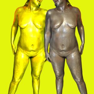 Angel Rose Naked Covered In Silver Body Paint 73
